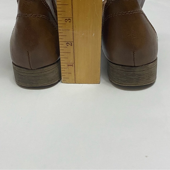 Time and Tru Womens Brown Mid Calf Lace Up Side Zip Size 6 Combat Boots - Picture 9 of 10